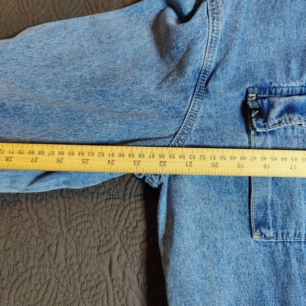 Kancan Virginia Button Down Denim Shirt Dress Belt Pockets Women's XL Blue - Picture 11 of 14